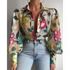 2023 Vintage Print Floral Shirt Ladies Lantern Sleeve Blouses Fashion Spring Office Lady Tops Button Up Long Sleeve Shirts 21620