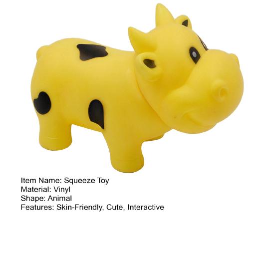 Squeaky Cow Squeeze Toy with Realistic Sound Soft TPR Fidget for