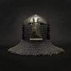 Medieval Bascinet Nasal Helmet with Chainmail Aventail Knight Armor Helmet for LARP, SCA, and Cosplay Gift