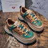 Spring New Retro Shoes Women's Leather Color Matching Platform Mori Women's Versatile Casual Sports Shoes Women's Tide