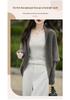 Silkworm Wool Shawl Cardigan: Women's Loose-Fit Knit Top, Versatile Solid Color Design.