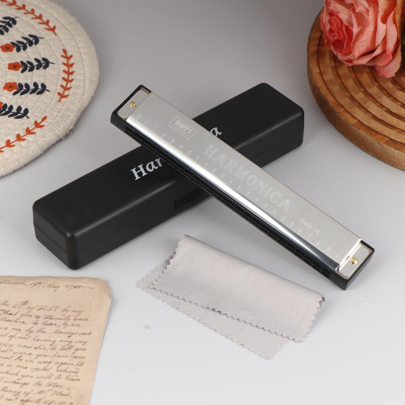 Harmonica Key Of C 24 Hole Diatonic Harmonica C With Case For Beginner Students Kids Gift Blues With Case