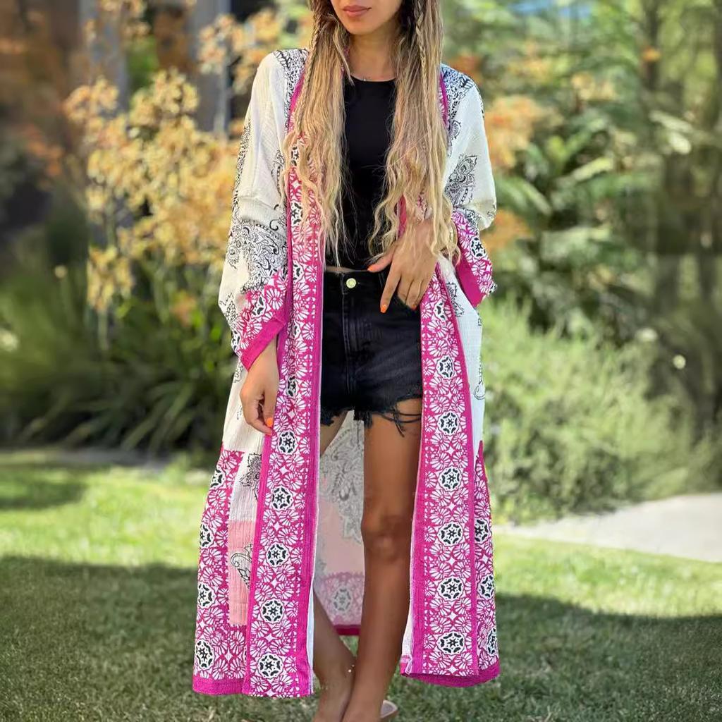 Весенне-осенний женский модный кардиган с длинным рукавом, повседневный кардиган с принтом больших размеров