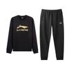 Li Ning Модный Универсальный Модный Классический Свитшот с Круглым Вырезом и Принтом Удобные Длинные Брюки Повседневный Спортивный Костюм AWDVH37-7+AKLVC89-1