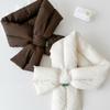 Windproof Cross Feather Shawl Korean Style Down Neck Scarf Casual Cotton Padded Scarf  Hiking