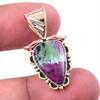 Рубин в Цоизите Лабораторно Созданный Серебро 925 пробы Подарок Двухцветный Кулон 1,25" u1B79