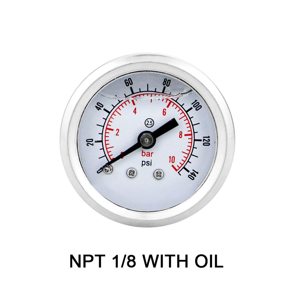 MAIRUIKESI Liquid filled Price Pressure Gauges 40mm(1.5") Back Connection Stainless Steel Case Brass Joint Water Gas Manometer