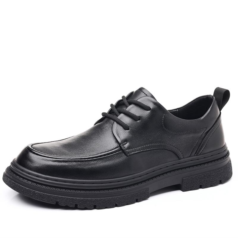 Модные мужские повседневные деловые кожаные туфли с круглым носком, высококачественные классические черные коричневые туфли для вечеринок и свадеб