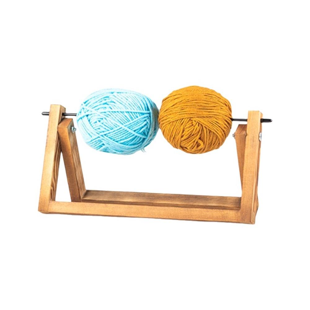 Rotating Wool Storage Rack Detachable Frame Handmade Yarn Spool Organizer Wooden Wire Winding Rack Tailoring Supplies