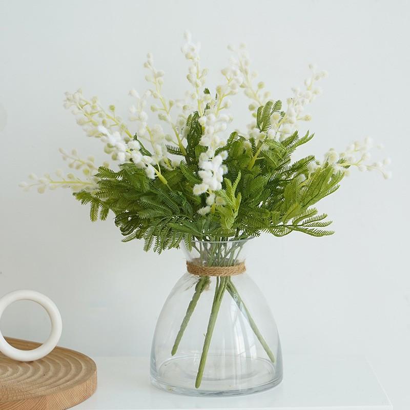 Искусственные цветы Акации Желтая Мимоза Спрей Ветка с плодами Вишни Свадебное Украшение для дома и стола Искусственный цветок