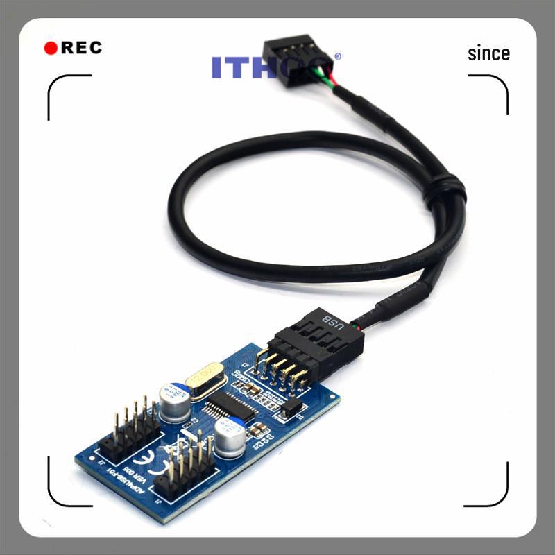 Адаптер USB 1-to-2 для материнской платы, интерфейс USB 2.0 9-контактный на двойной 9-контактный