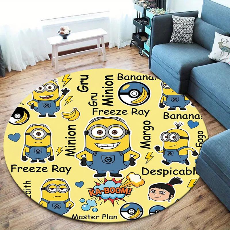 Despicable Minions Round Area Rug Carpet Rug For Living Room Bedroom Sofa Playroom Decor Nonslip Floor Mat