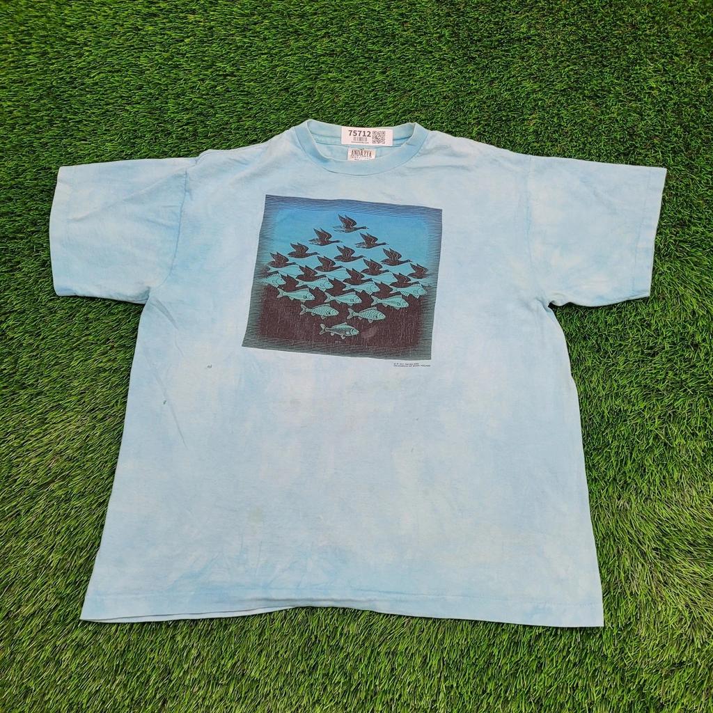 Винтажная рубашка Andazia Sky and Water 1991 года L/XL 23x25 M.C. Эшер