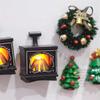 Креативная рождественская атмосфера камина Миниатюрные магнитные украшения