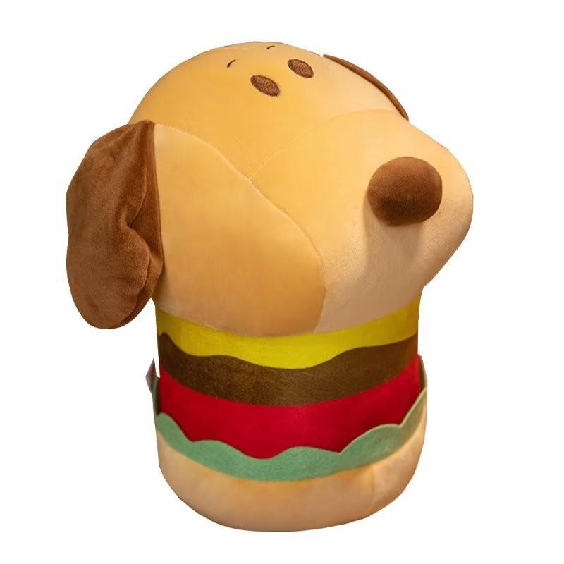 Cute Hamburger Dog Stuffed Animal With Soft Short Plush Ideal For Gifts And Decor