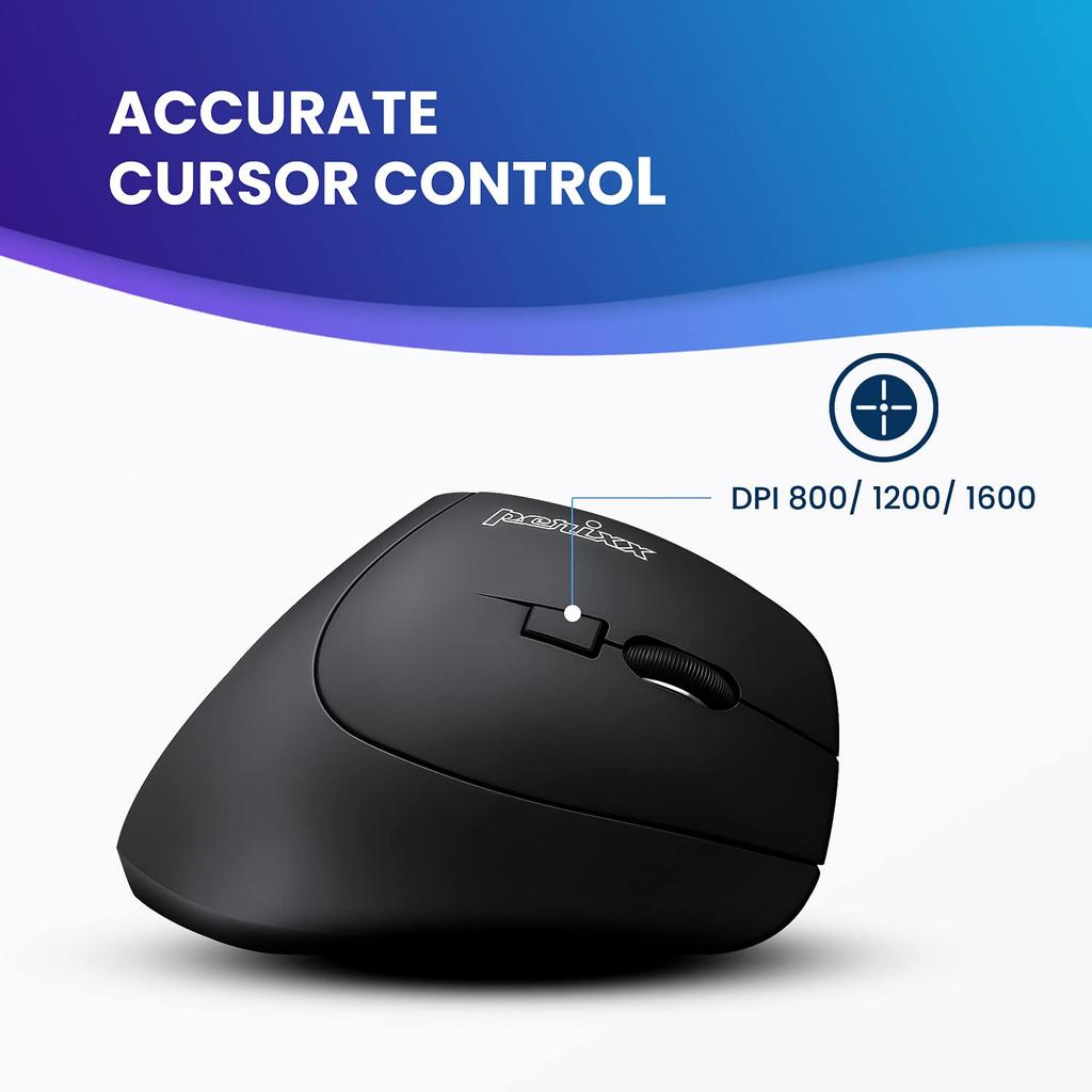 Perixx Эргономичная мышь вертикальная USB Эргономичный дизайн PERIMICE-715II для правой руки (беспроводной)