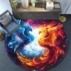 Круглый ковер Phoenix Art, Ковер для гостиной, спальни, дивана, игровой комнаты, Декор, Нескользящий коврик для пола