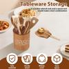Деревянная подставка для кухонной утвари с подставкой для ложки, круглое ведро для хранения ножей и вилок, органайзер для столовых приборов и лопаток, коробка для кухонной столешницы