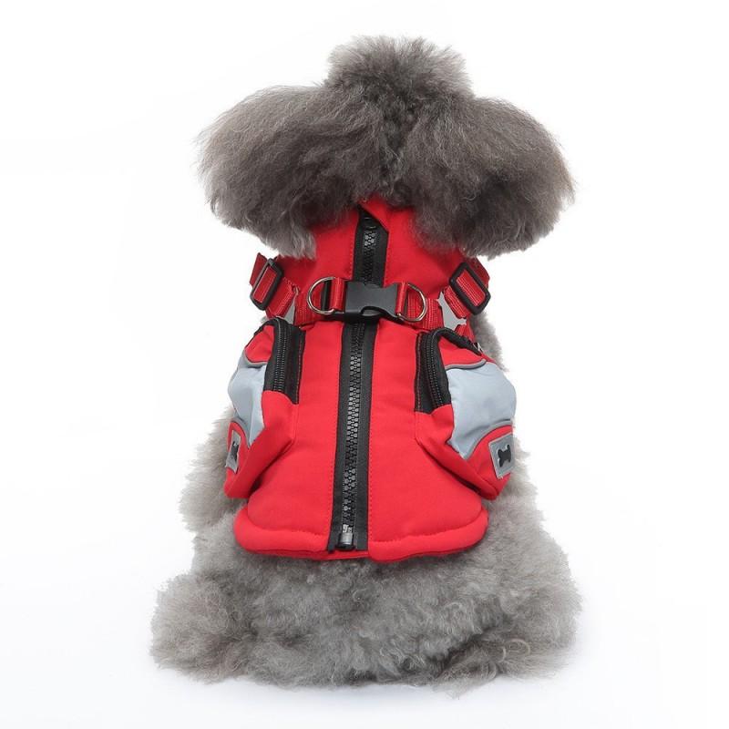 Winter Pet Dog Jacket Warm Cotton Coat With Front Zipper Small Medium Dogs