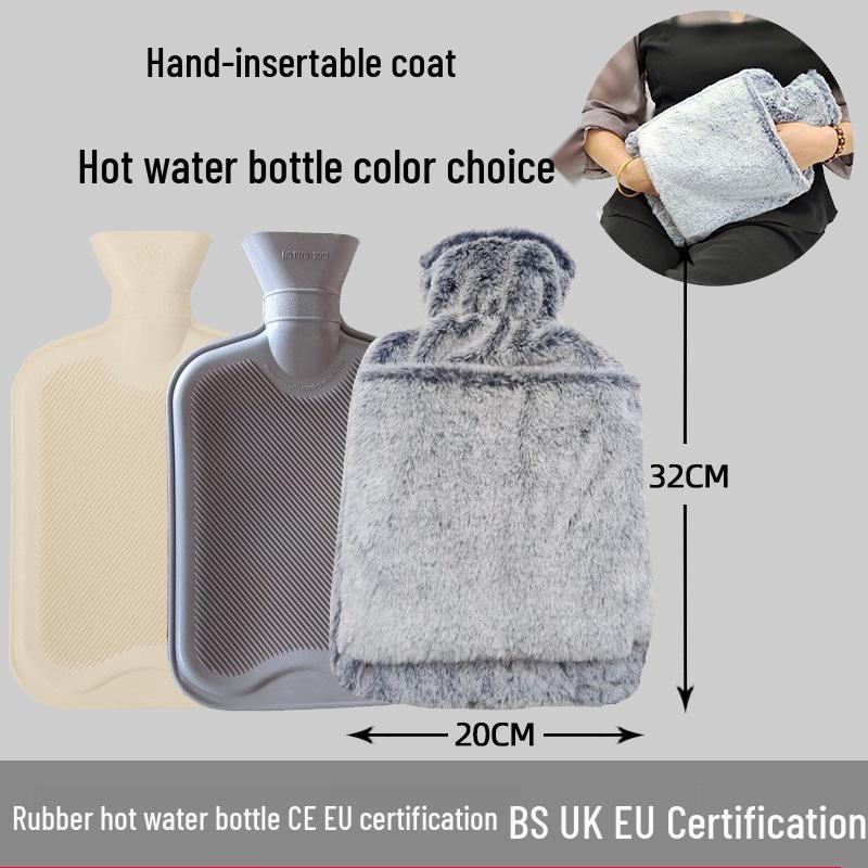 Explosion-Proof Hot Water Bottle: Rubber Design for Stomach and Feet, Long-Lasting Warmth