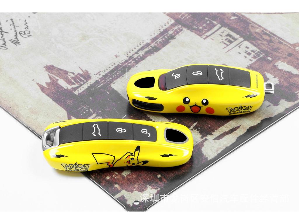 Ключ-чехол Porsche Pikachu: Комплект из трех частей для Macan, Cayenne, Panamera, 718
