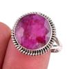 Red Ruby(Simulated) Gemstone Handmade 925 Sterling Silver Gift Ring S.8.5 L4L94