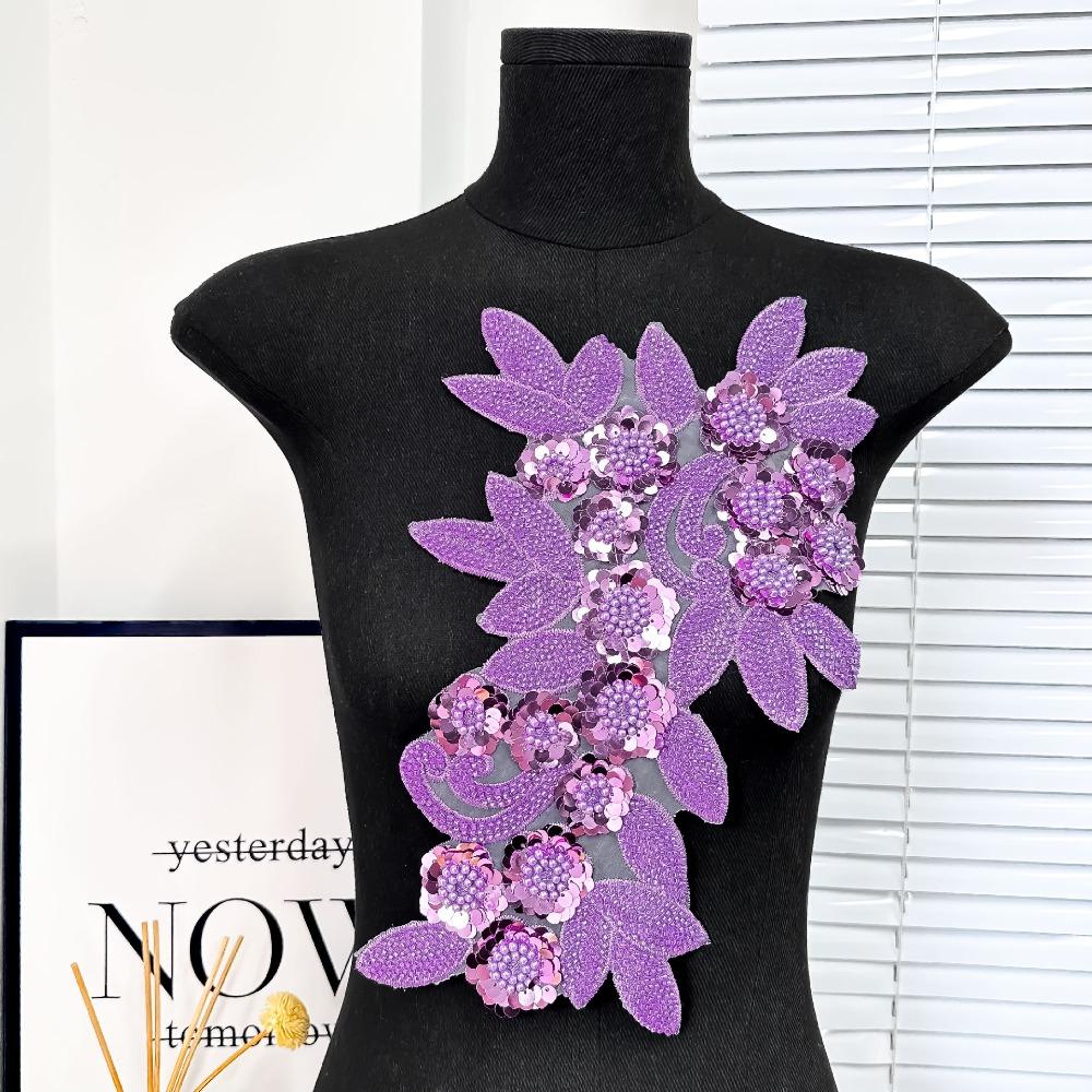 Three Dimensional Flowers Flower Embroidered Patches Sequin Patch Repair Women Clothes