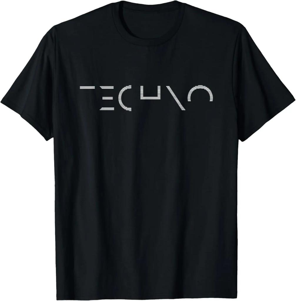 Techno Music Minimalist Design For Dj Rave Party Festival Tshirt Kawayi Funny Shirt Unisex Summer Streetwear Tops Camisas