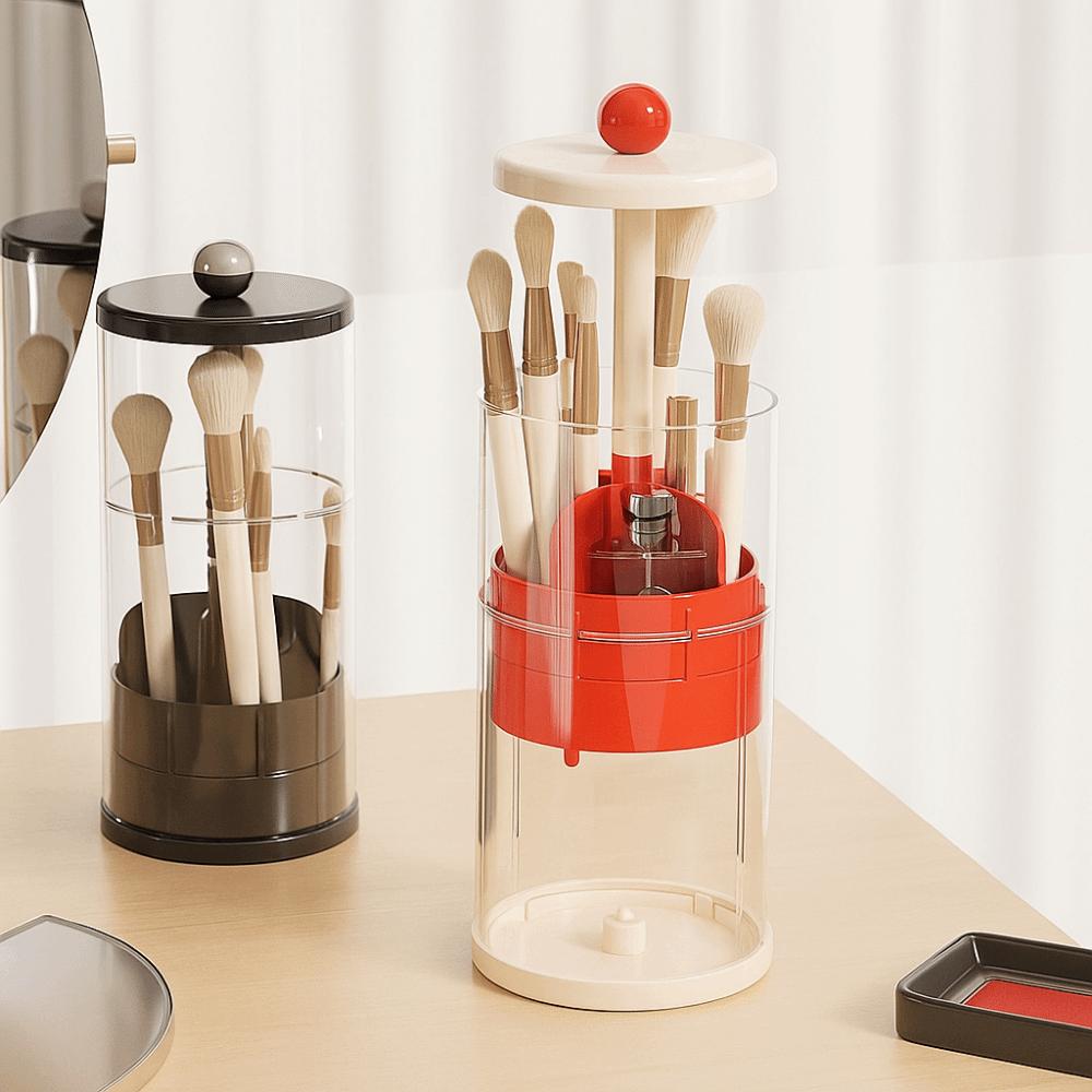 Пластиковый ящик для хранения косметики большой вместимости, туба для хранения кистей для макияжа, ванная комната