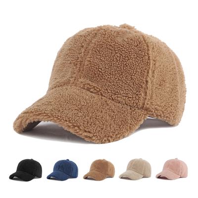 Женская зимняя плюшевая шерстяная бейсболка Sun Hat, однотонная кепка от солнца