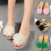 Women Summer Flip Flops Slipper Flower Flat With Beach Slippers Slide Sandals