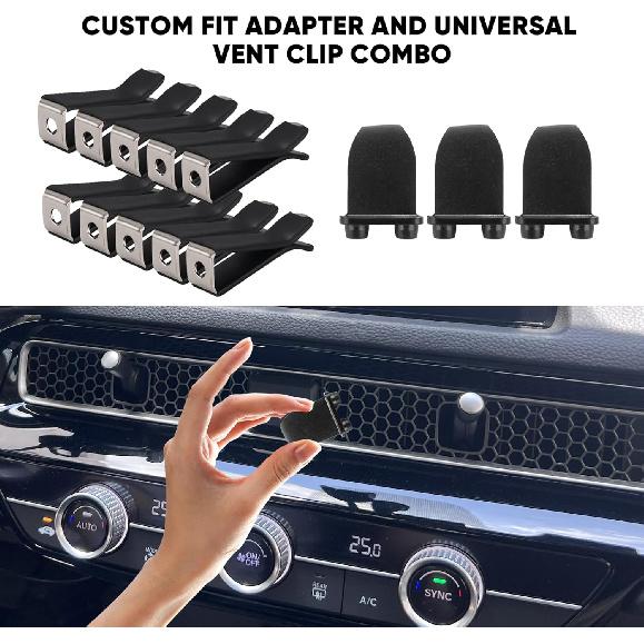 10 Pieces Square Head Car Vent Clips + 3 Adapters for 11th Gen Honda Civic, CRV, ZRV, Integra - Fit Car Air Fresheners for Honeycomb Vents, 9mm