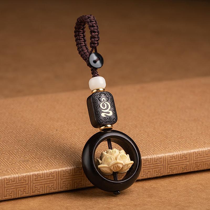 Буддизм Цветок Лотоса Брелок Аксессуары Деревянный Будда Счастливый Брелок Подвеска Автомобильная Сумка Брелок Буддийский Подарок