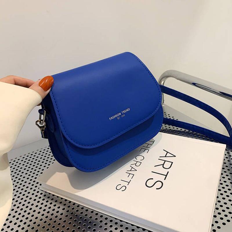 Сумка на плечо-седло, женская сумка через плечо из искусственной кожи, простая однотонная сумка с клапаном, сумка