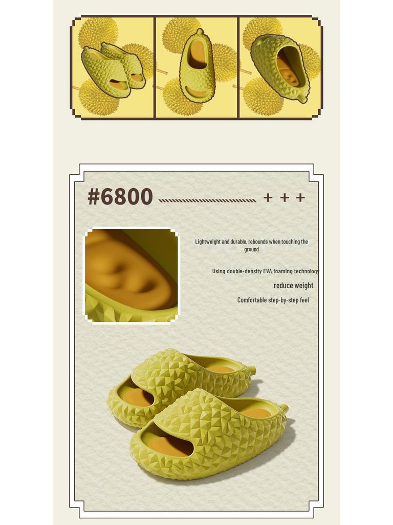 Забавные летние тапочки из дуриана для пар - Тапочки из ЭВА на толстой подошве для мужчин и женщин