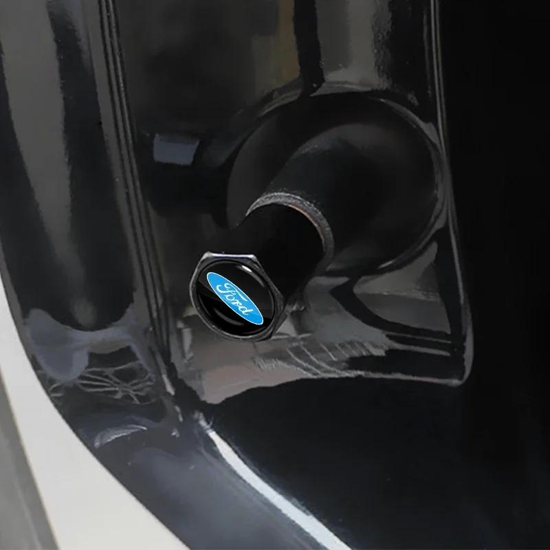 New 2026 Car Sticker 4PCS Metal Car Wheel Tire Valve Air Stem Cap Car Accessories for Ford Focus 2 Mk3 F150 Mondeo C-Max Fusion