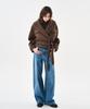 Ranunculus Volume Fit Belted Alpaca Blend Short Wool Coat_Brown