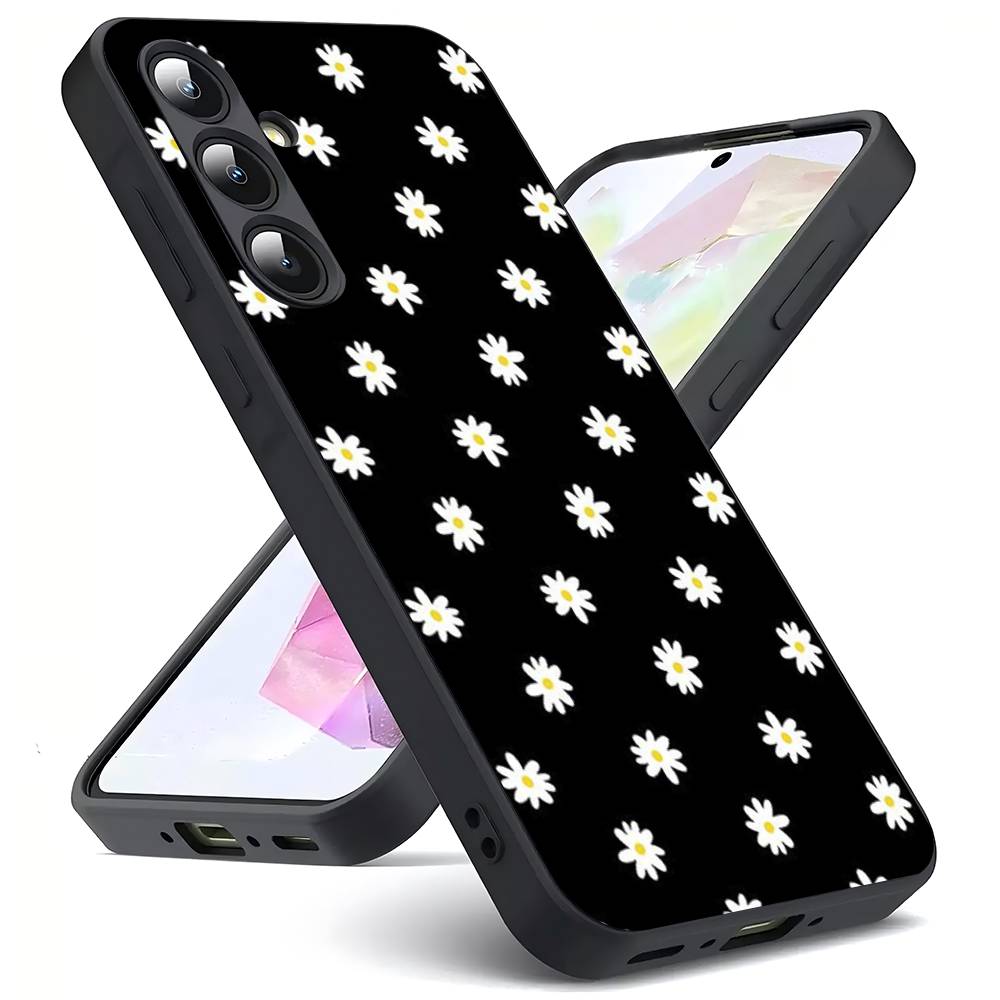 Черно-белый цветок Роскошный черный чехол для телефона Samsung Galaxy S23 S24 S25 Ultra S22 Plus S21