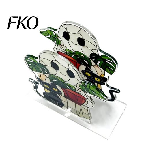Party Table Napkin Holder Holder, Ghost Halloween Theme, Transparent Acrylic Vertical Stand Dispenser, for Dining Tables Bars Kitchens with