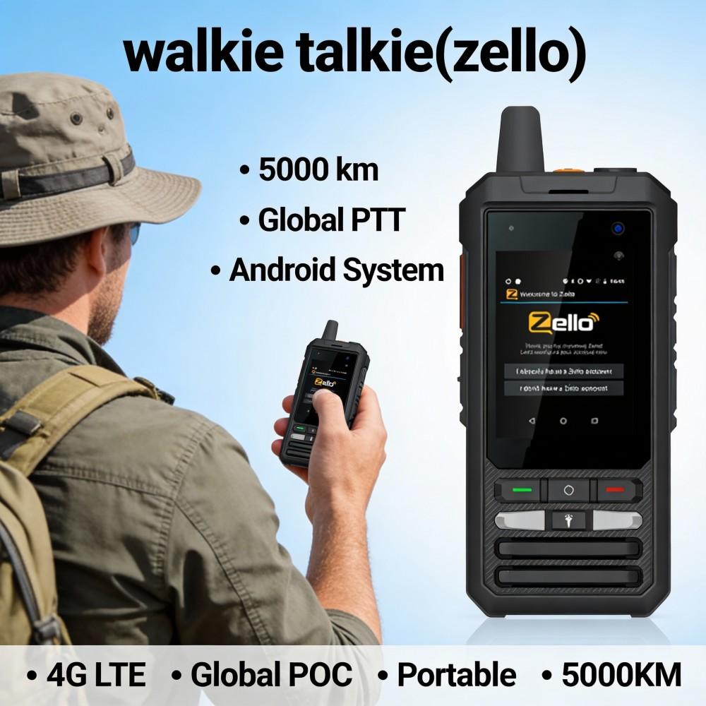 Водонепроницаемая рация ZELLO POC 4G IP68 Глобальная национальная рация для сетей общего пользования, мобильная наружная рация