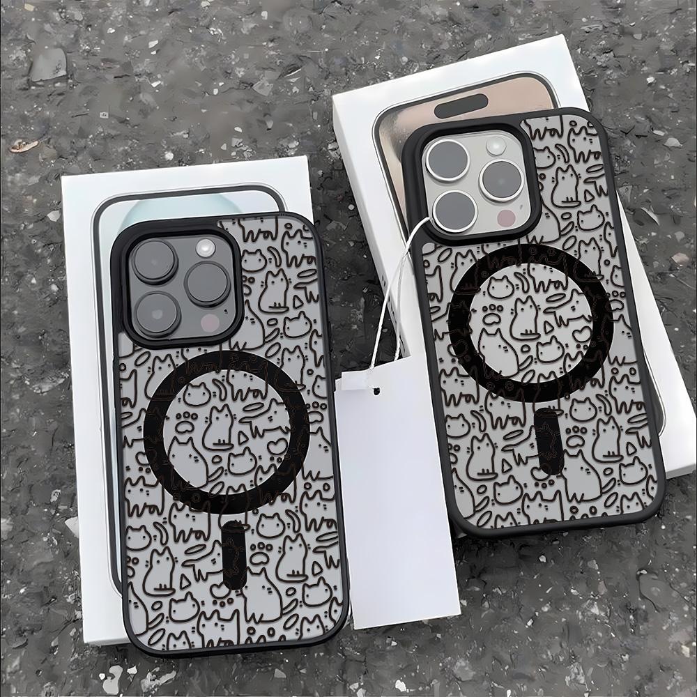 Магнитный чехол для телефона для iPhone 11 12 17 14 15 Pro Max 15 14 16 Pro13 14 15 16 Противоударный чехол Магнитное кольцо Mag-Safe Задняя крышка