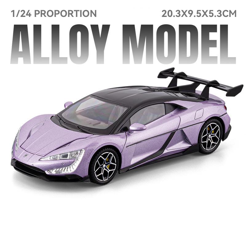 1/24 BYD Look UP U9 Суперкар Металлическая Модель Машинки Игрушка Литье под Давлением Металлическое Литье Звук и Свет Машинки Игрушки для Детей Транспортное Средство
