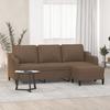 VidaXL 3-seater Sofa with Footrest Brown 180 Cm Fabric, Sofa, Sofa with Footrest, Three-seater Sofa, 3201138