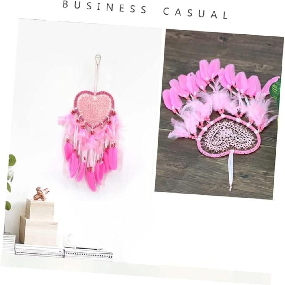 White/Pink Beaded DreamcatcherDream Catcher Wind Chimes Handmade for Car Kids Bed Room Wall Hanging Decoration