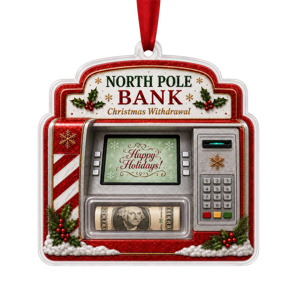Christmas Cash Gift Ornament Acrylic Christmas Money Holder Funny Hanging Xmas Tree Decoration Unique Money Gift for Christmas