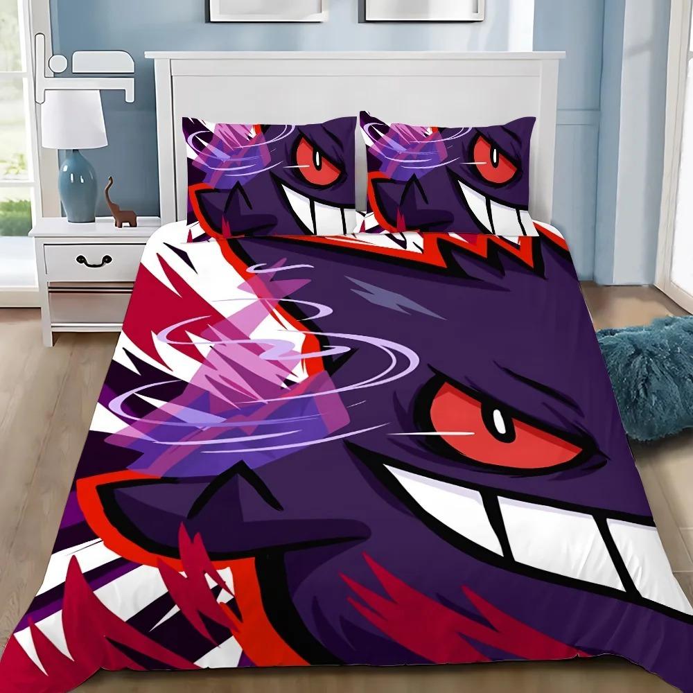 Мультяшные Милые Злые Покемоны Микрофибра Постельные Комплекты, Детский Подарок на День Рождения с Молнией Декор Комнаты для Подростков взрослых Пододеяльник