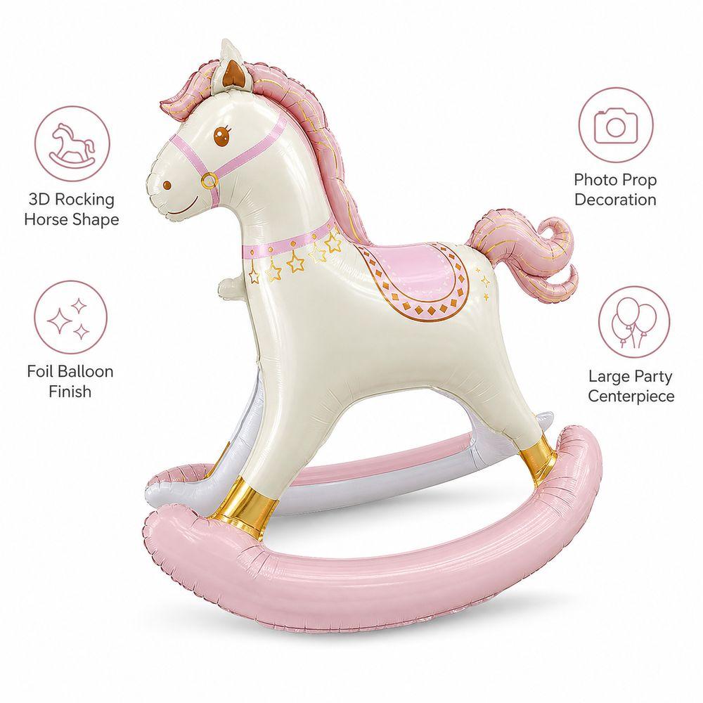Korean Style Rocking Horse Balloon Rocking Horse Foil Horse Balloon 3D Horse Balloon  Baby Birthday