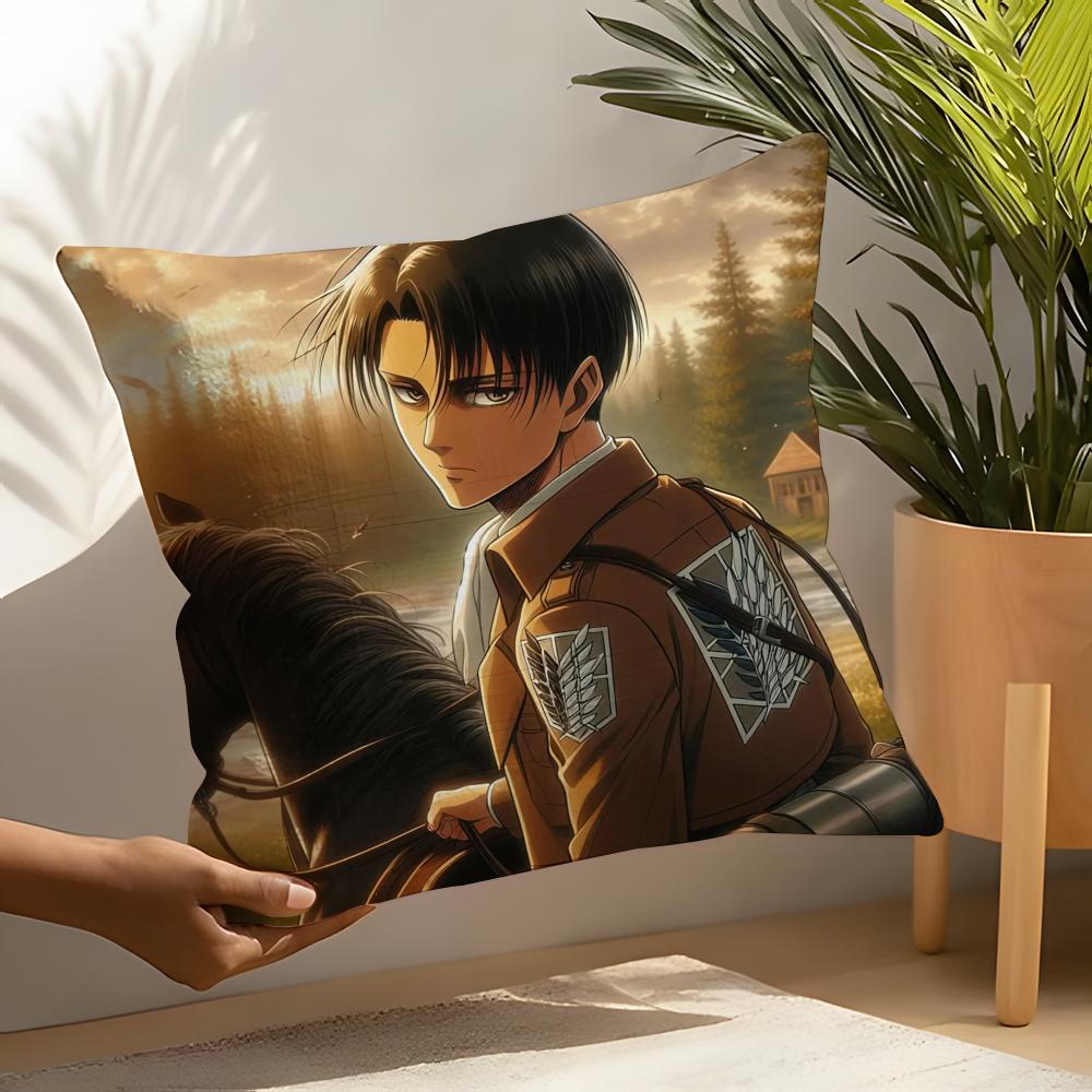 Levi Ackerman Attack On Titan Pillow Case Linen Cushion Covers For Decorative Sofa Home Pillows Case Car Chair Pillows Cases