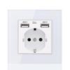 Wall USB Power Socket AC 110V-250V 16A Wall Embedded Double USB EU Standard Outlet Bedroom Socket