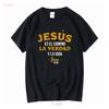 Христианская испанская La Camisa de Jesus en Espanol Забавная футболка Размер S 5XL винтажная Стирка Верх для повседневной носки Удобная homme